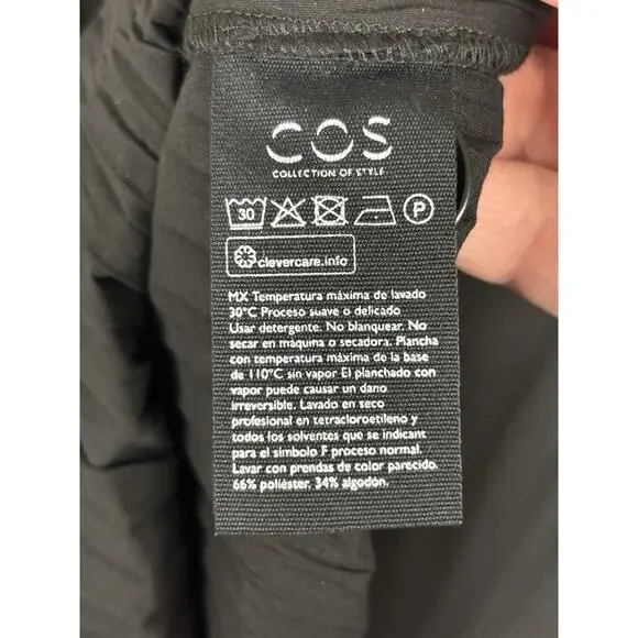 COS Women’s Maxi Dress Size 6 Black Pleated Minimalist Modern Cotton Blend Long - Picture 13 of 15